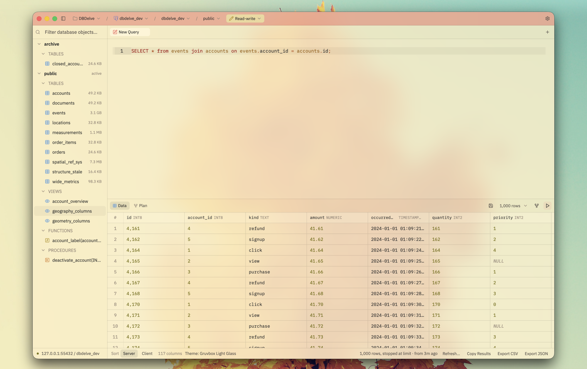 dbdelve screenshot 2