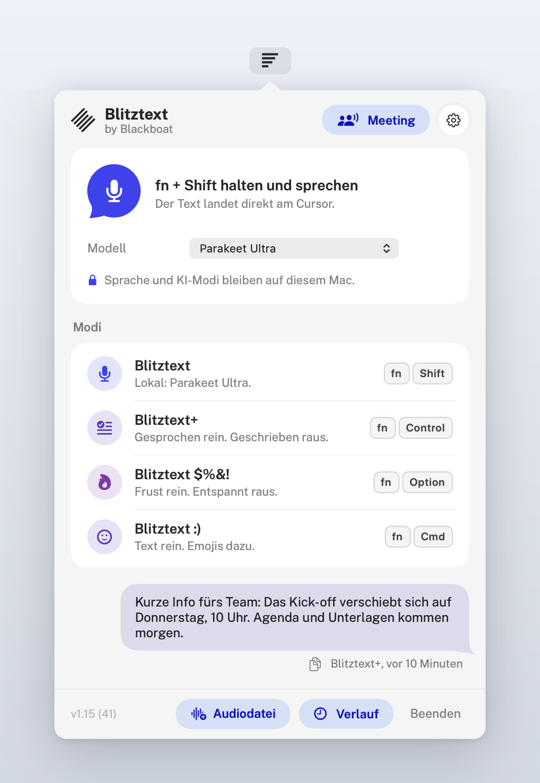blitztext-app screenshot 1