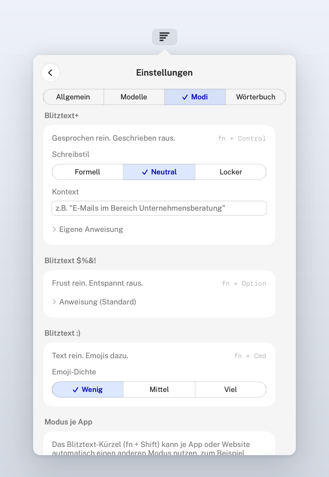 blitztext-app screenshot 2