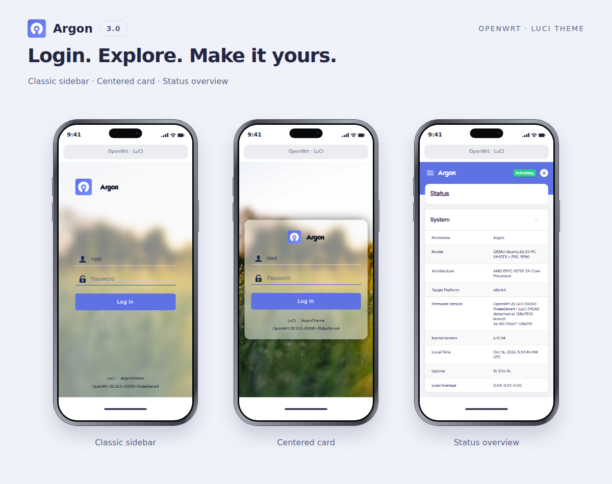 luci-theme-argon screenshot 3