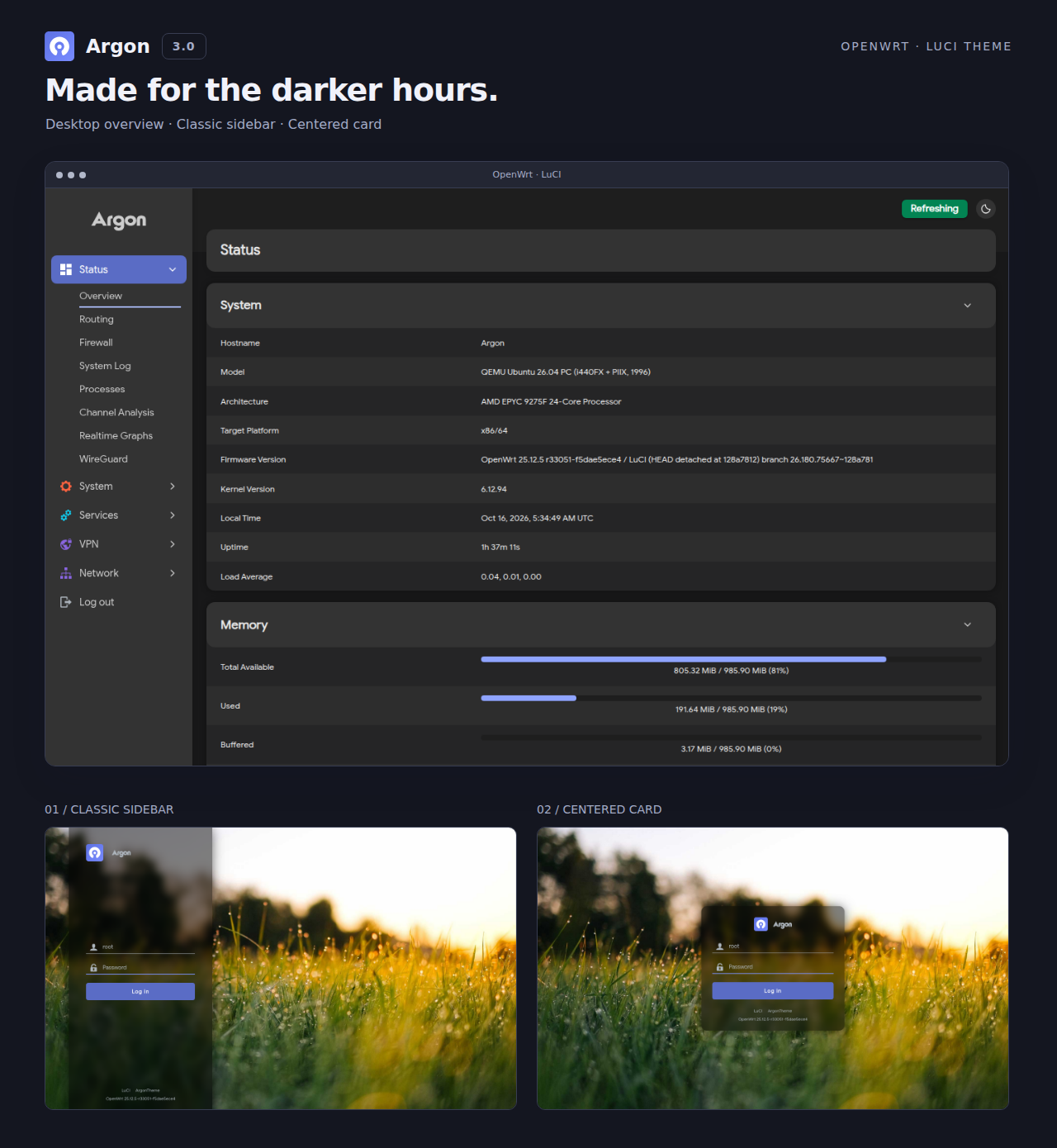 luci-theme-argon screenshot 4